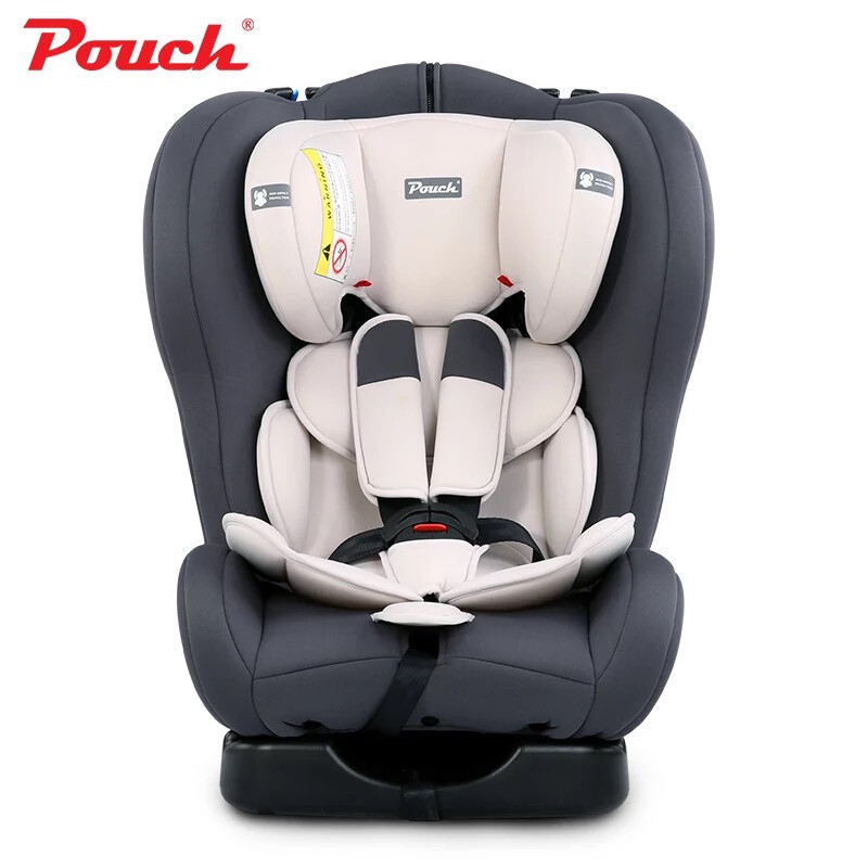 pouch婴儿安全座椅0-4-6岁新生儿宝宝便携式儿童安全座椅汽车用 绅士灰